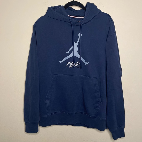Jordan Flight Essentials Baseline Men's Fleece Hoodie Navy - Picture 1 of 10